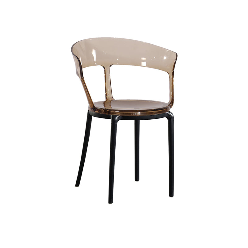 Contemporary Plastic Restaurant Side Chair Clear Open Back Dining Chair Clearhalo ' kitchen&dining_furn' 'Dining Chairs' 'Dining Tables & Seating' 'dining_chair' 'furn' 'furn_dining_chair' 'Furniture' 'furniture_dining_chair' 'Kitchen & Dining Furniture' 'kitchen' 4261194
