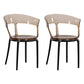 Contemporary Plastic Restaurant Side Chair Clear Open Back Dining Chair Black-Brown 2 Piece Set Clearhalo ' kitchen&dining_furn' 'Dining Chairs' 'Dining Tables & Seating' 'dining_chair' 'furn' 'furn_dining_chair' 'Furniture' 'furniture_dining_chair' 'Kitchen & Dining Furniture' 'kitchen' 4261195