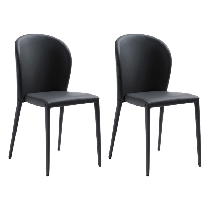Contemporary Leather Conference Room Side Chair Wingback Dining Chair Matte Black 2 Piece Set Clearhalo ' kitchen&dining_furn' 'Dining Chairs' 'Dining Tables & Seating' 'dining_chair' 'furn' 'furn_dining_chair' 'Furniture' 'furniture_dining_chair' 'Kitchen & Dining Furniture' 'kitchen' 4261209