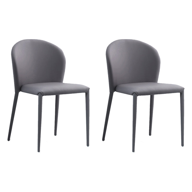 Contemporary Leather Conference Room Side Chair Wingback Dining Chair Silver Gray 2 Piece Set Clearhalo ' kitchen&dining_furn' 'Dining Chairs' 'Dining Tables & Seating' 'dining_chair' 'furn' 'furn_dining_chair' 'Furniture' 'furniture_dining_chair' 'Kitchen & Dining Furniture' 'kitchen' 4261214