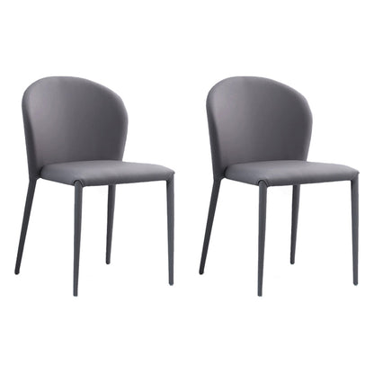 Contemporary Leather Conference Room Side Chair Wingback Dining Chair Silver Gray 2 Piece Set Clearhalo ' kitchen&dining_furn' 'Dining Chairs' 'Dining Tables & Seating' 'dining_chair' 'furn' 'furn_dining_chair' 'Furniture' 'furniture_dining_chair' 'Kitchen & Dining Furniture' 'kitchen' 4261214