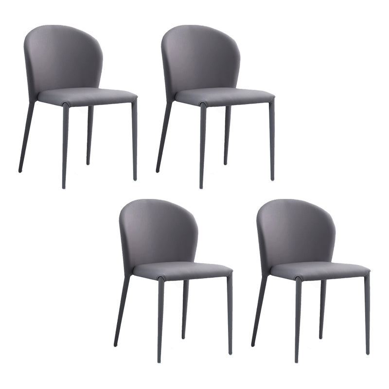 Contemporary Leather Conference Room Side Chair Wingback Dining Chair Silver Gray 4 Piece Set Clearhalo ' kitchen&dining_furn' 'Dining Chairs' 'Dining Tables & Seating' 'dining_chair' 'furn' 'furn_dining_chair' 'Furniture' 'furniture_dining_chair' 'Kitchen & Dining Furniture' 'kitchen' 4261215