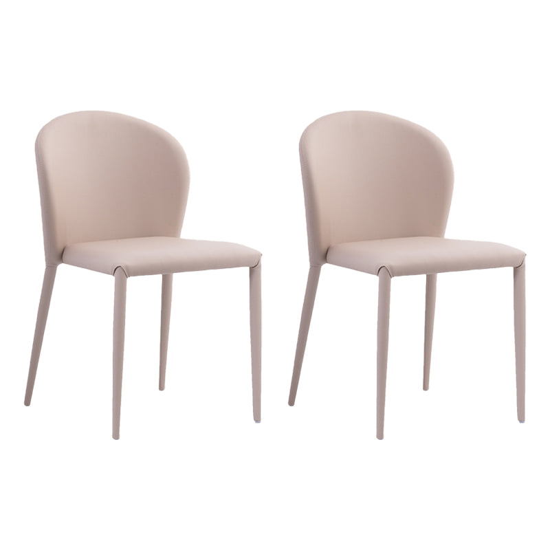 Contemporary Leather Conference Room Side Chair Wingback Dining Chair Off-White 2 Piece Set Clearhalo ' kitchen&dining_furn' 'Dining Chairs' 'Dining Tables & Seating' 'dining_chair' 'furn' 'furn_dining_chair' 'Furniture' 'furniture_dining_chair' 'Kitchen & Dining Furniture' 'kitchen' 4261220