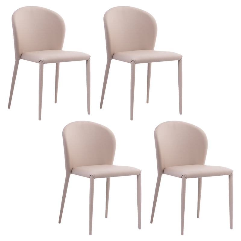 Contemporary Leather Conference Room Side Chair Wingback Dining Chair Off-White 4 Piece Set Clearhalo ' kitchen&dining_furn' 'Dining Chairs' 'Dining Tables & Seating' 'dining_chair' 'furn' 'furn_dining_chair' 'Furniture' 'furniture_dining_chair' 'Kitchen & Dining Furniture' 'kitchen' 4261221