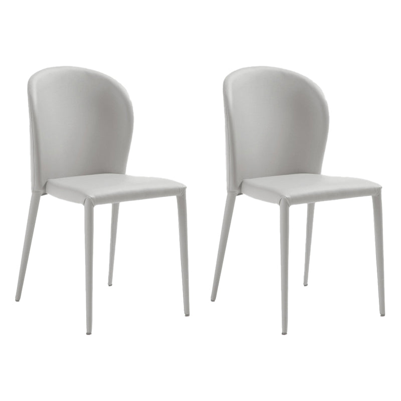 Contemporary Leather Conference Room Side Chair Wingback Dining Chair Light Gray 2 Piece Set Clearhalo ' kitchen&dining_furn' 'Dining Chairs' 'Dining Tables & Seating' 'dining_chair' 'furn' 'furn_dining_chair' 'Furniture' 'furniture_dining_chair' 'Kitchen & Dining Furniture' 'kitchen' 4261222