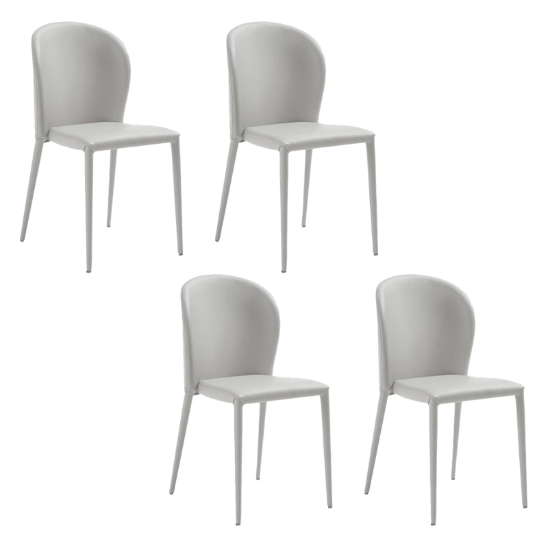 Contemporary Leather Conference Room Side Chair Wingback Dining Chair Light Gray 4 Piece Set Clearhalo ' kitchen&dining_furn' 'Dining Chairs' 'Dining Tables & Seating' 'dining_chair' 'furn' 'furn_dining_chair' 'Furniture' 'furniture_dining_chair' 'Kitchen & Dining Furniture' 'kitchen' 4261223