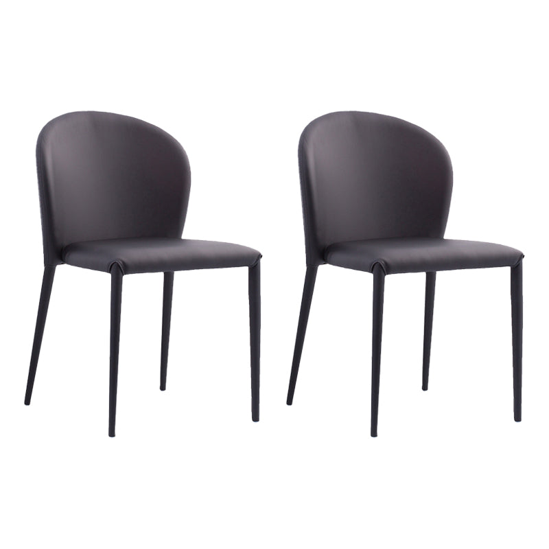 Contemporary Leather Conference Room Side Chair Wingback Dining Chair Black 2 Piece Set Clearhalo ' kitchen&dining_furn' 'Dining Chairs' 'Dining Tables & Seating' 'dining_chair' 'furn' 'furn_dining_chair' 'Furniture' 'furniture_dining_chair' 'Kitchen & Dining Furniture' 'kitchen' 4261224