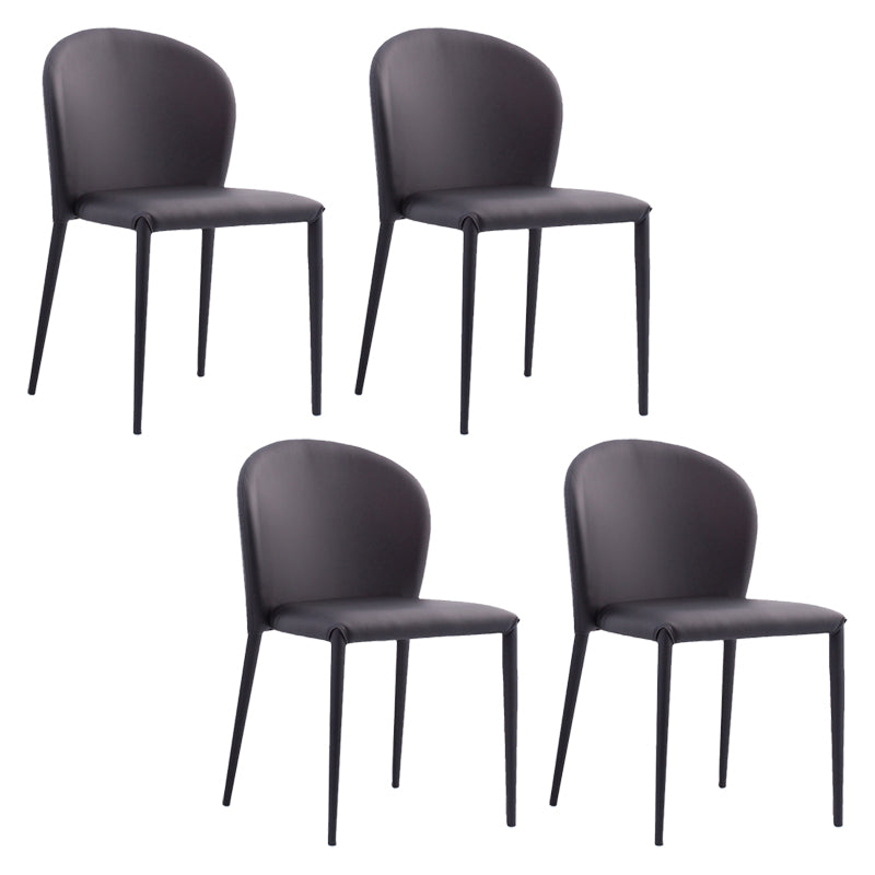 Contemporary Leather Conference Room Side Chair Wingback Dining Chair Black 4 Piece Set Clearhalo ' kitchen&dining_furn' 'Dining Chairs' 'Dining Tables & Seating' 'dining_chair' 'furn' 'furn_dining_chair' 'Furniture' 'furniture_dining_chair' 'Kitchen & Dining Furniture' 'kitchen' 4261225