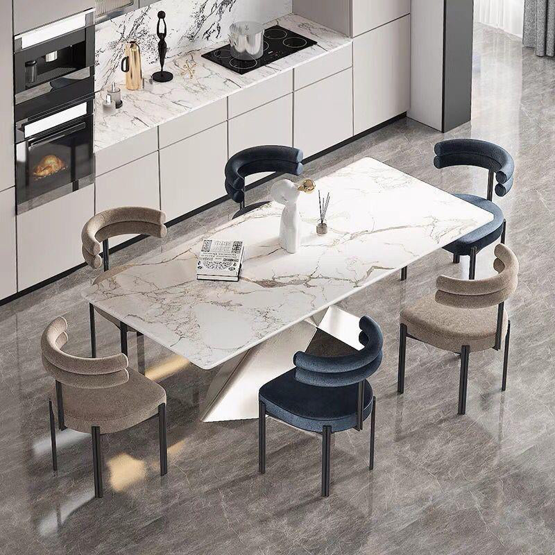 Contemporary Velvet Armless Side Chair Matte Finish Open Back Dining Chair Clearhalo ' kitchen&dining_furn' 'Dining Chairs' 'Dining Tables & Seating' 'dining_chair' 'furn' 'furn_dining_chair' 'Furniture' 'furniture_dining_chair' 'Kitchen & Dining Furniture' 'kitchen' 4261230