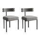 Contemporary Velvet Armless Side Chair Matte Finish Open Back Dining Chair Grey 2 Piece Set Clearhalo ' kitchen&dining_furn' 'Dining Chairs' 'Dining Tables & Seating' 'dining_chair' 'furn' 'furn_dining_chair' 'Furniture' 'furniture_dining_chair' 'Kitchen & Dining Furniture' 'kitchen' 4261235