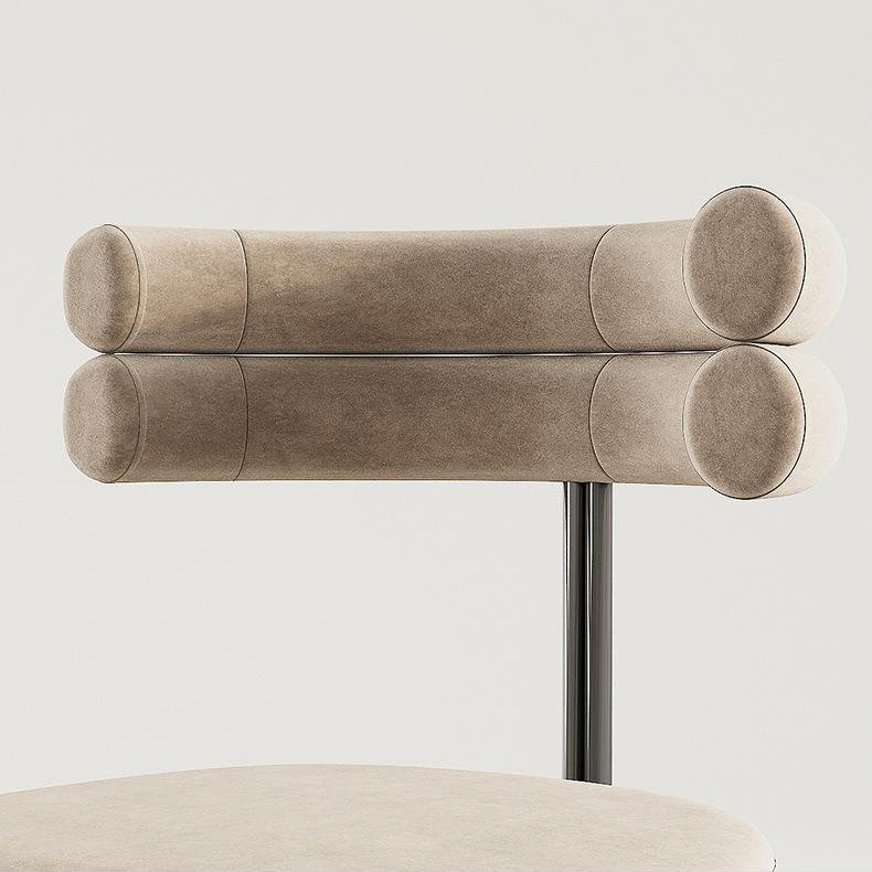 Contemporary Velvet Armless Side Chair Matte Finish Open Back Dining Chair Clearhalo ' kitchen&dining_furn' 'Dining Chairs' 'Dining Tables & Seating' 'dining_chair' 'furn' 'furn_dining_chair' 'Furniture' 'furniture_dining_chair' 'Kitchen & Dining Furniture' 'kitchen' 4261237