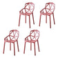 Contemporary Plastic Dining Side Chair Matte Finish Cross Back Dining Chair Crimson 4 Piece Set Clearhalo ' kitchen&dining_furn' 'Dining Chairs' 'Dining Tables & Seating' 'dining_chair' 'furn' 'furn_dining_chair' 'Furniture' 'furniture_dining_chair' 'Kitchen & Dining Furniture' 'kitchen' 4261249