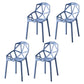 Contemporary Plastic Dining Side Chair Matte Finish Cross Back Dining Chair Grey 4 Piece Set Clearhalo ' kitchen&dining_furn' 'Dining Chairs' 'Dining Tables & Seating' 'dining_chair' 'furn' 'furn_dining_chair' 'Furniture' 'furniture_dining_chair' 'Kitchen & Dining Furniture' 'kitchen' 4261251
