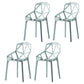 Contemporary Plastic Dining Side Chair Matte Finish Cross Back Dining Chair Light Blue 4 Piece Set Clearhalo ' kitchen&dining_furn' 'Dining Chairs' 'Dining Tables & Seating' 'dining_chair' 'furn' 'furn_dining_chair' 'Furniture' 'furniture_dining_chair' 'Kitchen & Dining Furniture' 'kitchen' 4261253