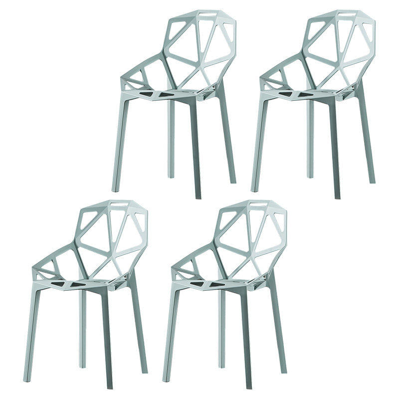 Contemporary Plastic Dining Side Chair Matte Finish Cross Back Dining Chair Light Blue 4 Piece Set Clearhalo ' kitchen&dining_furn' 'Dining Chairs' 'Dining Tables & Seating' 'dining_chair' 'furn' 'furn_dining_chair' 'Furniture' 'furniture_dining_chair' 'Kitchen & Dining Furniture' 'kitchen' 4261253