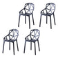 Contemporary Plastic Dining Side Chair Matte Finish Cross Back Dining Chair Black 4 Piece Set Clearhalo ' kitchen&dining_furn' 'Dining Chairs' 'Dining Tables & Seating' 'dining_chair' 'furn' 'furn_dining_chair' 'Furniture' 'furniture_dining_chair' 'Kitchen & Dining Furniture' 'kitchen' 4261256