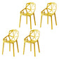 Contemporary Plastic Dining Side Chair Matte Finish Cross Back Dining Chair Yellow 4 Piece Set Clearhalo ' kitchen&dining_furn' 'Dining Chairs' 'Dining Tables & Seating' 'dining_chair' 'furn' 'furn_dining_chair' 'Furniture' 'furniture_dining_chair' 'Kitchen & Dining Furniture' 'kitchen' 4261260