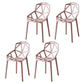 Contemporary Plastic Dining Side Chair Matte Finish Cross Back Dining Chair Pink 4 Piece Set Clearhalo ' kitchen&dining_furn' 'Dining Chairs' 'Dining Tables & Seating' 'dining_chair' 'furn' 'furn_dining_chair' 'Furniture' 'furniture_dining_chair' 'Kitchen & Dining Furniture' 'kitchen' 4261262