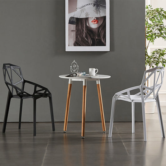 Contemporary Plastic Dining Side Chair Matte Finish Cross Back Dining Chair Clearhalo ' kitchen&dining_furn' 'Dining Chairs' 'Dining Tables & Seating' 'dining_chair' 'furn' 'furn_dining_chair' 'Furniture' 'furniture_dining_chair' 'Kitchen & Dining Furniture' 'kitchen' 4261266