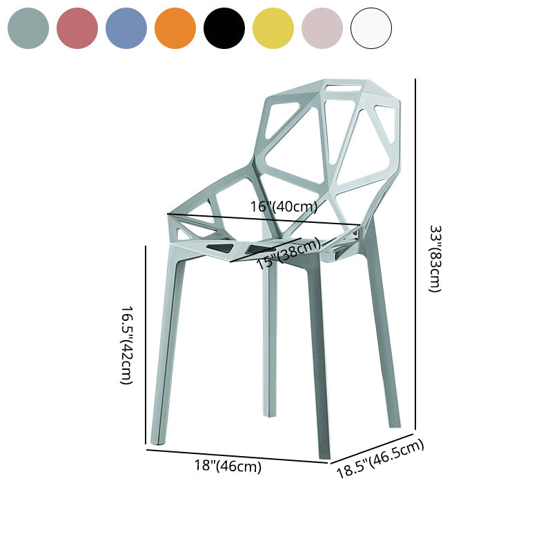 Contemporary Plastic Dining Side Chair Matte Finish Cross Back Dining Chair Clearhalo ' kitchen&dining_furn' 'Dining Chairs' 'Dining Tables & Seating' 'dining_chair' 'furn' 'furn_dining_chair' 'Furniture' 'furniture_dining_chair' 'Kitchen & Dining Furniture' 'kitchen' 4261268