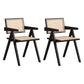Modern Wood Dining Room Chair Arm Rattan Dining Chairs for Restaurant Use Black 2 Piece Set Clearhalo ' kitchen&dining_furn' 'Dining Chairs' 'Dining Tables & Seating' 'dining_chair' 'furn' 'furn_dining_chair' 'Furniture' 'furniture_dining_chair' 'Kitchen & Dining Furniture' 'kitchen' 4261283