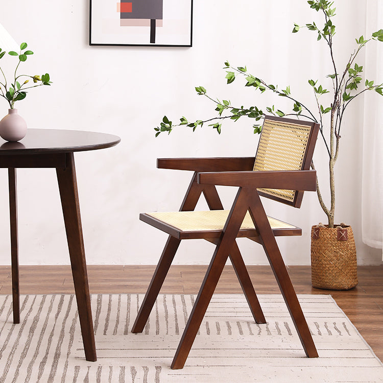 Modern Wood Dining Room Chair Arm Rattan Dining Chairs for Restaurant Use Clearhalo ' kitchen&dining_furn' 'Dining Chairs' 'Dining Tables & Seating' 'dining_chair' 'furn' 'furn_dining_chair' 'Furniture' 'furniture_dining_chair' 'Kitchen & Dining Furniture' 'kitchen' 4261288