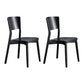 Contemporary Wood Dining Room Chair Armless Open Back Dining Side Chair Black 2 Piece Set Clearhalo ' kitchen&dining_furn' 'Dining Chairs' 'Dining Tables & Seating' 'dining_chair' 'furn' 'furn_dining_chair' 'Furniture' 'furniture_dining_chair' 'Kitchen & Dining Furniture' 'kitchen' 4261293