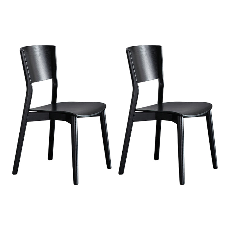 Contemporary Wood Dining Room Chair Armless Open Back Dining Side Chair Black 2 Piece Set Clearhalo ' kitchen&dining_furn' 'Dining Chairs' 'Dining Tables & Seating' 'dining_chair' 'furn' 'furn_dining_chair' 'Furniture' 'furniture_dining_chair' 'Kitchen & Dining Furniture' 'kitchen' 4261293