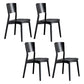 Contemporary Wood Dining Room Chair Armless Open Back Dining Side Chair Black 4 Piece Set Clearhalo ' kitchen&dining_furn' 'Dining Chairs' 'Dining Tables & Seating' 'dining_chair' 'furn' 'furn_dining_chair' 'Furniture' 'furniture_dining_chair' 'Kitchen & Dining Furniture' 'kitchen' 4261295