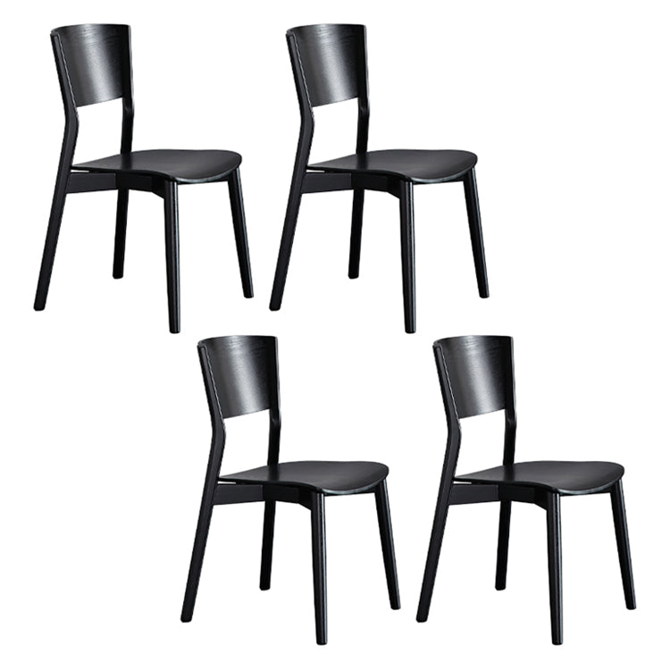 Contemporary Wood Dining Room Chair Armless Open Back Dining Side Chair Black 4 Piece Set Clearhalo ' kitchen&dining_furn' 'Dining Chairs' 'Dining Tables & Seating' 'dining_chair' 'furn' 'furn_dining_chair' 'Furniture' 'furniture_dining_chair' 'Kitchen & Dining Furniture' 'kitchen' 4261295