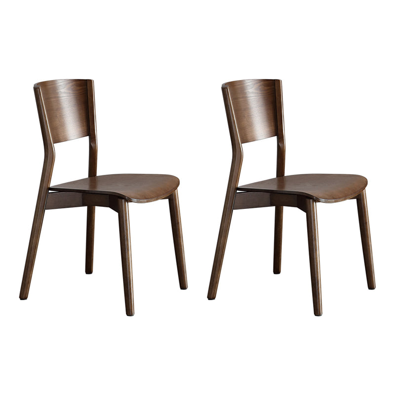 Contemporary Wood Dining Room Chair Armless Open Back Dining Side Chair Walnut 2 Piece Set Clearhalo ' kitchen&dining_furn' 'Dining Chairs' 'Dining Tables & Seating' 'dining_chair' 'furn' 'furn_dining_chair' 'Furniture' 'furniture_dining_chair' 'Kitchen & Dining Furniture' 'kitchen' 4261296