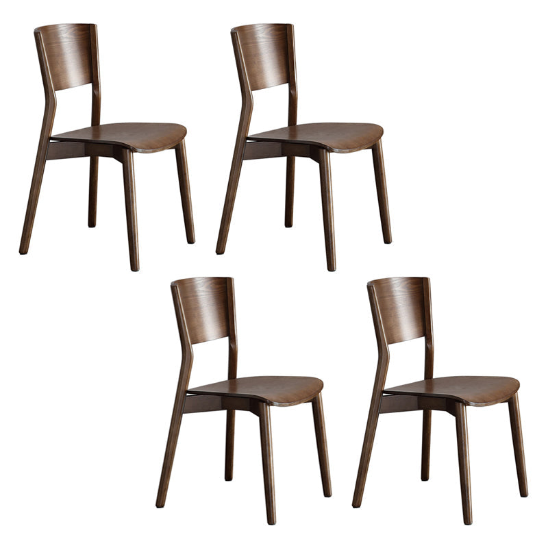 Contemporary Wood Dining Room Chair Armless Open Back Dining Side Chair Walnut 4 Piece Set Clearhalo ' kitchen&dining_furn' 'Dining Chairs' 'Dining Tables & Seating' 'dining_chair' 'furn' 'furn_dining_chair' 'Furniture' 'furniture_dining_chair' 'Kitchen & Dining Furniture' 'kitchen' 4261298