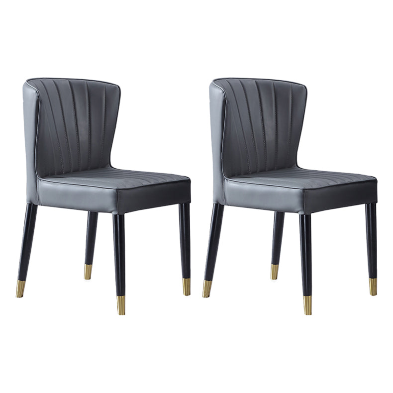 Indoor Scandinavian Side Chair Upholstered Wingback Wood Dining Room Chair Grey 2 Piece Set Clearhalo ' kitchen&dining_furn' 'Dining Chairs' 'Dining Tables & Seating' 'dining_chair' 'furn' 'furn_dining_chair' 'Furniture' 'furniture_dining_chair' 'Kitchen & Dining Furniture' 'kitchen' 4261306