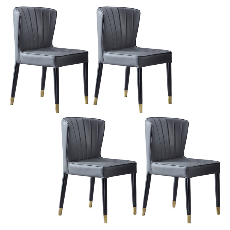 Indoor Scandinavian Side Chair Upholstered Wingback Wood Dining Room Chair Grey 4 Piece Set Clearhalo ' kitchen&dining_furn' 'Dining Chairs' 'Dining Tables & Seating' 'dining_chair' 'furn' 'furn_dining_chair' 'Furniture' 'furniture_dining_chair' 'Kitchen & Dining Furniture' 'kitchen' 4261307