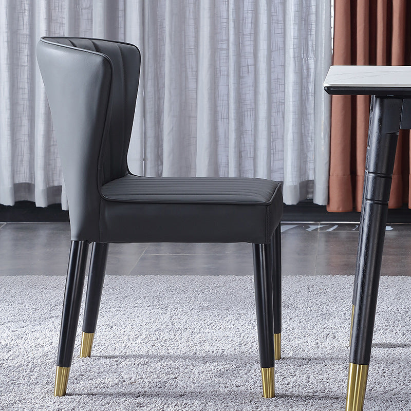 Indoor Scandinavian Side Chair Upholstered Wingback Wood Dining Room Chair Clearhalo ' kitchen&dining_furn' 'Dining Chairs' 'Dining Tables & Seating' 'dining_chair' 'furn' 'furn_dining_chair' 'Furniture' 'furniture_dining_chair' 'Kitchen & Dining Furniture' 'kitchen' 4261310