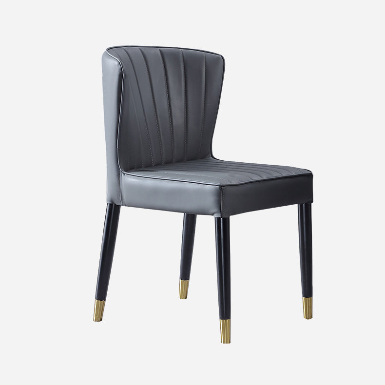 Indoor Scandinavian Side Chair Upholstered Wingback Wood Dining Room Chair Grey 1 Piece Clearhalo ' kitchen&dining_furn' 'Dining Chairs' 'Dining Tables & Seating' 'dining_chair' 'furn' 'furn_dining_chair' 'Furniture' 'furniture_dining_chair' 'Kitchen & Dining Furniture' 'kitchen' 4261314