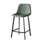 Modern Armless Backrest Counter Stool Iron Household Bar Stool with Leather Cushion Green 1 Piece Counter Stool(26"H) Clearhalo 'Bar Furniture' 'Bar Stools' 'bar_stools' 'furn' 'furn_bar_stools' 'furniture_bar_stools' 'Kitchen & Dining Furniture' 'kitchen&dining_furn' 'kitchen' 'kitchen_furn' Furniture' 4263128