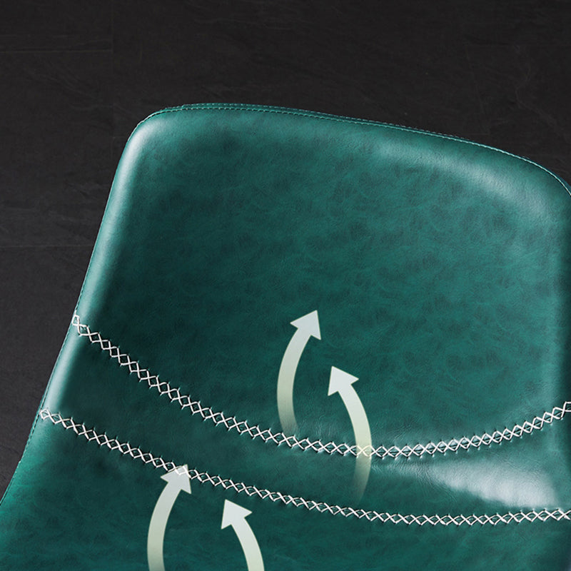 Modern Armless Backrest Counter Stool Iron Household Bar Stool with Leather Cushion Clearhalo 'Bar Furniture' 'Bar Stools' 'bar_stools' 'furn' 'furn_bar_stools' 'furniture_bar_stools' 'Kitchen & Dining Furniture' 'kitchen&dining_furn' 'kitchen' 'kitchen_furn' Furniture' 4263133