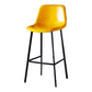 Modern Armless Backrest Counter Stool Iron Household Bar Stool with Leather Cushion Yellow 1 Piece Bar Stool(30"H) Clearhalo 'Bar Furniture' 'Bar Stools' 'bar_stools' 'furn' 'furn_bar_stools' 'furniture_bar_stools' 'Kitchen & Dining Furniture' 'kitchen&dining_furn' 'kitchen' 'kitchen_furn' Furniture' 4263135