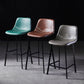 Modern Armless Backrest Counter Stool Iron Household Bar Stool with Leather Cushion Clearhalo 'Bar Furniture' 'Bar Stools' 'bar_stools' 'furn' 'furn_bar_stools' 'furniture_bar_stools' 'Kitchen & Dining Furniture' 'kitchen&dining_furn' 'kitchen' 'kitchen_furn' Furniture' 4263140