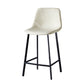 Modern Armless Backrest Counter Stool Iron Household Bar Stool with Leather Cushion Off-White 1 Piece Counter Stool(26"H) Clearhalo 'Bar Furniture' 'Bar Stools' 'bar_stools' 'furn' 'furn_bar_stools' 'furniture_bar_stools' 'Kitchen & Dining Furniture' 'kitchen&dining_furn' 'kitchen' 'kitchen_furn' Furniture' 4263143