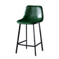 Modern Armless Backrest Counter Stool Iron Household Bar Stool with Leather Cushion Blackish Green 1 Piece Counter Stool(26"H) Clearhalo 'Bar Furniture' 'Bar Stools' 'bar_stools' 'furn' 'furn_bar_stools' 'furniture_bar_stools' 'Kitchen & Dining Furniture' 'kitchen&dining_furn' 'kitchen' 'kitchen_furn' Furniture' 4263151