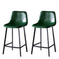 Modern Armless Backrest Counter Stool Iron Household Bar Stool with Leather Cushion Blackish Green 2 Piece Set Counter Stool(26"H) Clearhalo 'Bar Furniture' 'Bar Stools' 'bar_stools' 'furn' 'furn_bar_stools' 'furniture_bar_stools' 'Kitchen & Dining Furniture' 'kitchen&dining_furn' 'kitchen' 'kitchen_furn' Furniture' 4263177