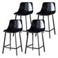 Modern Armless Backrest Counter Stool Iron Household Bar Stool with Leather Cushion Gloss Black 4 Piece Set Counter Stool(26"H) Clearhalo 'Bar Furniture' 'Bar Stools' 'bar_stools' 'furn' 'furn_bar_stools' 'furniture_bar_stools' 'Kitchen & Dining Furniture' 'kitchen&dining_furn' 'kitchen' 'kitchen_furn' Furniture' 4263183