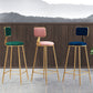 Glam Counter Round Bar Stool Armless Velvet Bar Stool with Iron Base and Footrest Clearhalo 'Bar Furniture' 'Bar Stools' 'bar_stools' 'furn' 'furn_bar_stools' 'furniture_bar_stools' 'Kitchen & Dining Furniture' 'kitchen&dining_furn' 'kitchen' 'kitchen_furn' Furniture' 4263230