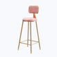 Glam Counter Round Bar Stool Armless Velvet Bar Stool with Iron Base and Footrest Clearhalo 'Bar Furniture' 'Bar Stools' 'bar_stools' 'furn' 'furn_bar_stools' 'furniture_bar_stools' 'Kitchen & Dining Furniture' 'kitchen&dining_furn' 'kitchen' 'kitchen_furn' Furniture' 4263239