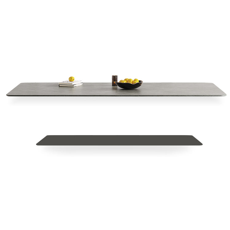 Mid-Century Modern Rectangle Dining Table Sintered Stone Table with 4 Solid Wood Legs Clearhalo ' dining_table' 'Dining Tables & Seating' 'Dining Tables' 'furn' 'furn_dining_table' 'Furniture' 'furniture_dining_table' 'Kitchen & Dining Furniture' 'kitchen&dining_furn' 'kitchen' 'kitchen_dining_table' 4271038