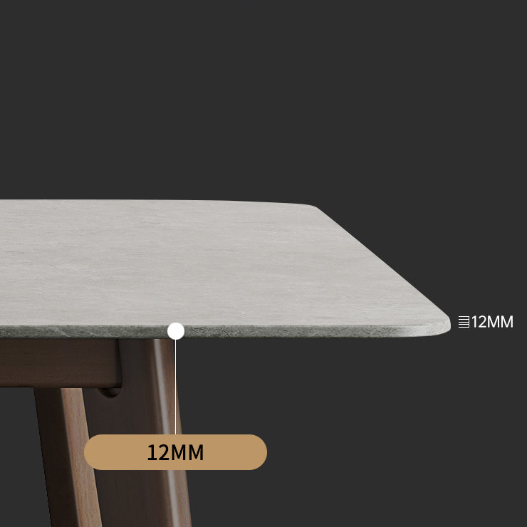 Mid-Century Modern Rectangle Dining Table Sintered Stone Table with 4 Solid Wood Legs Clearhalo ' dining_table' 'Dining Tables & Seating' 'Dining Tables' 'furn' 'furn_dining_table' 'Furniture' 'furniture_dining_table' 'Kitchen & Dining Furniture' 'kitchen&dining_furn' 'kitchen' 'kitchen_dining_table' 4271039