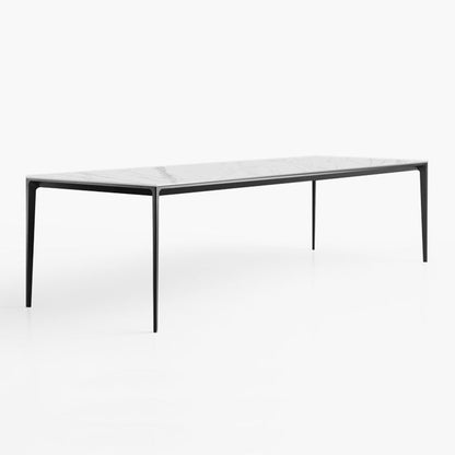 Industrial Style Sintered Stone Table 4 Legs Black Base Rectangle Table Without Chairs Clearhalo ' dining_table' 'Dining Tables & Seating' 'Dining Tables' 'furn' 'furn_dining_table' 'Furniture' 'furniture_dining_table' 'Kitchen & Dining Furniture' 'kitchen&dining_furn' 'kitchen' 'kitchen_dining_table' 4271052