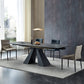 Industrial Sintered Stone Dining Table Rectangle Black Table with Pedestal Base Clearhalo ' dining_table' 'Dining Tables & Seating' 'Dining Tables' 'furn' 'furn_dining_table' 'Furniture' 'furniture_dining_table' 'Kitchen & Dining Furniture' 'kitchen&dining_furn' 'kitchen' 'kitchen_dining_table' 4271097